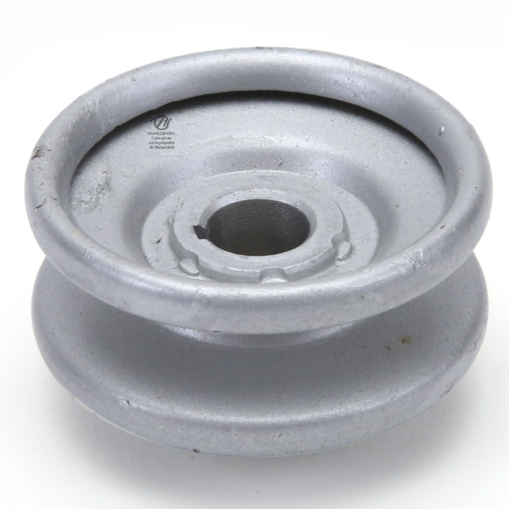 Poulie diam 57,15 mm larg. 24 mm à gorge type "V" axe 12,7 mm