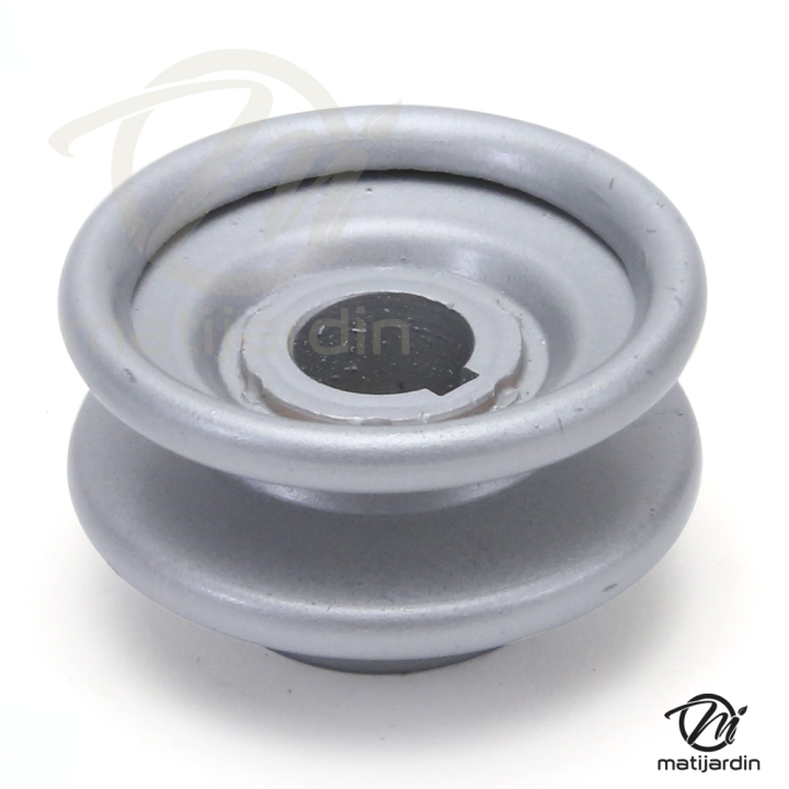 Poulie diam 57,15 mm larg. 25 mm à gorge type "V" axe 15,8 mm