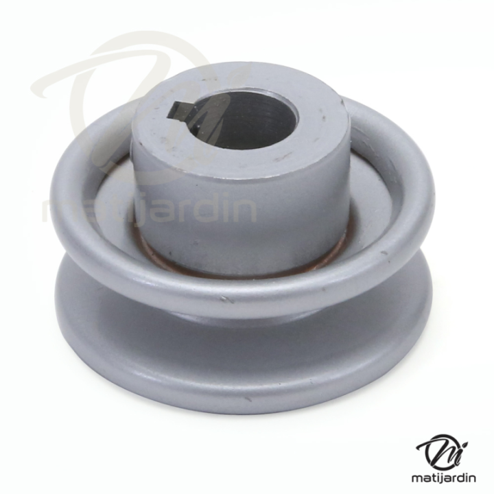 Poulie diam 57,15 mm larg. 25 mm à gorge type "V" axe 15,8 mm