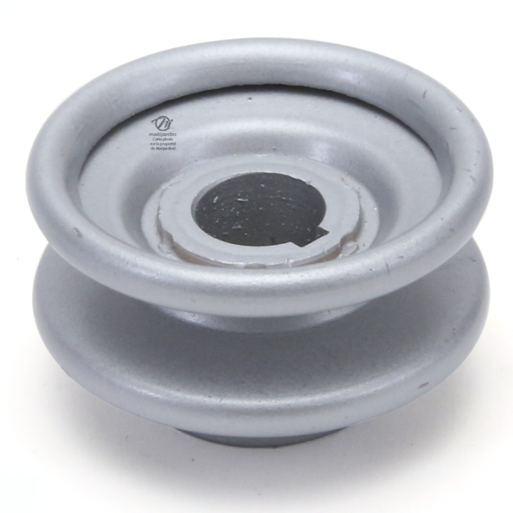 Poulie diam 57,15 mm larg. 25 mm à gorge type "V" axe 15,8 mm