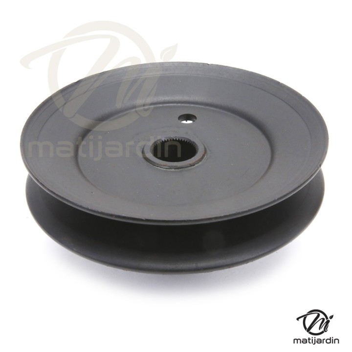 Poulie diam 127 mm larg. 24 mm à gorge type "V" axe 19 mm étoilé