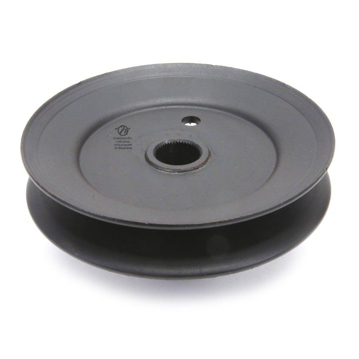 Poulie diam 127 mm larg. 24 mm à gorge type "V" axe 19 mm étoilé