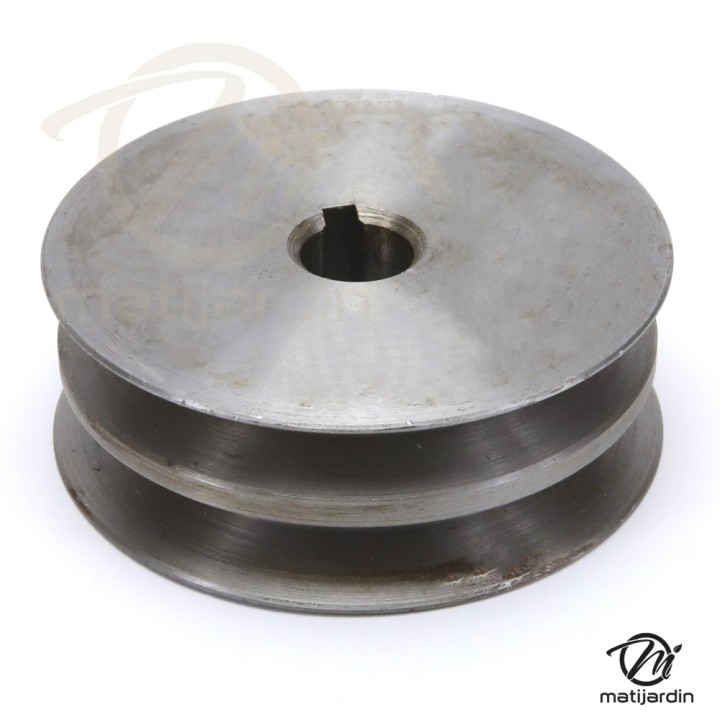 Poulie double pour Bobcat/Ramsomes gorge en V. N° 38232. Ø 87 mm. Largeur 32 mm