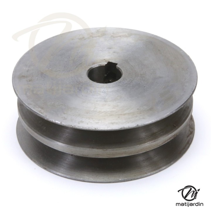 Poulie double pour Bobcat/Ramsomes gorge en V. N° 38232. Ø 87 mm. Largeur 32 mm