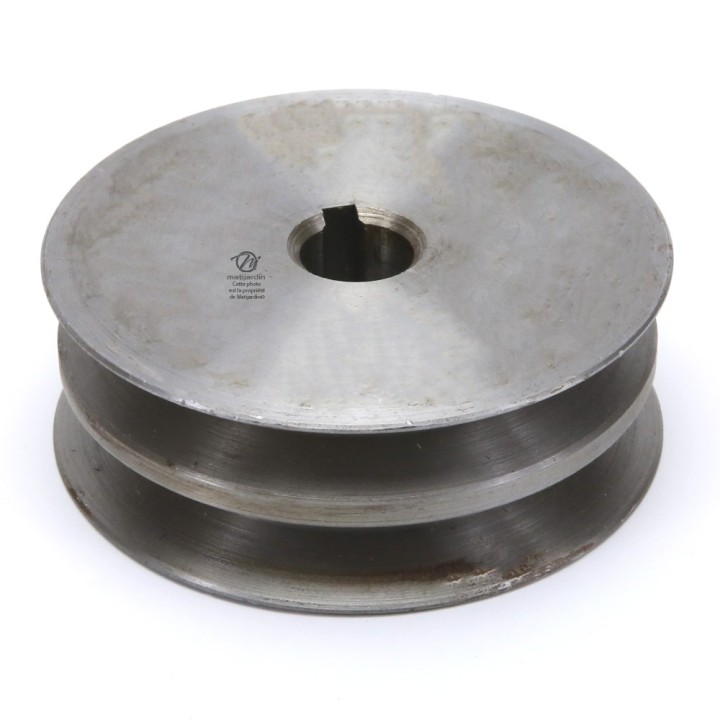 Poulie double pour Bobcat/Ramsomes gorge en V. N° 38232. Ø 87 mm. Largeur 32 mm