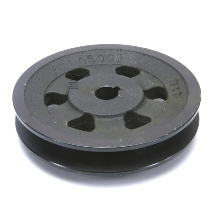 Poulie pour Bobcat/Ramsomes gorge en V. N° 38022B. Ø 126 mm. Largeur 22 mm