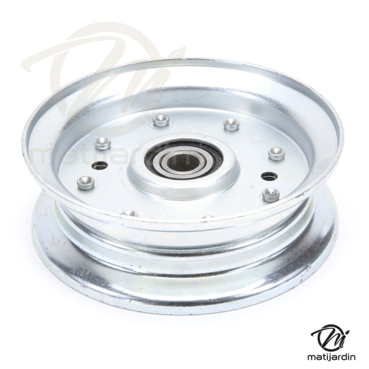 Poulie gorge plate acier avec roulement renforcé. Ø 102 mm. Diamètre rebord 122 mm