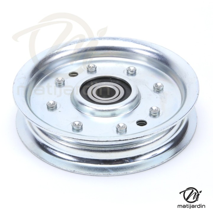 Poulie gorge plate acier avec roulement renforcé. Ø 102 mm. Diamètre rebord 117 mm