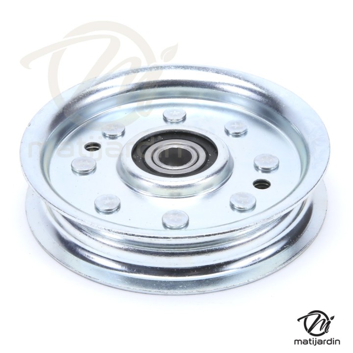 Poulie gorge plate acier avec roulement renforcé. Ø 102 mm. Diamètre rebord 117 mm