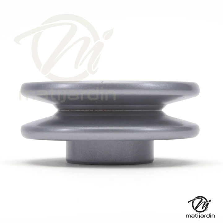 Poulie diam 76 mm larg. 23 mm à gorge type "V" axe 22,2 mm
