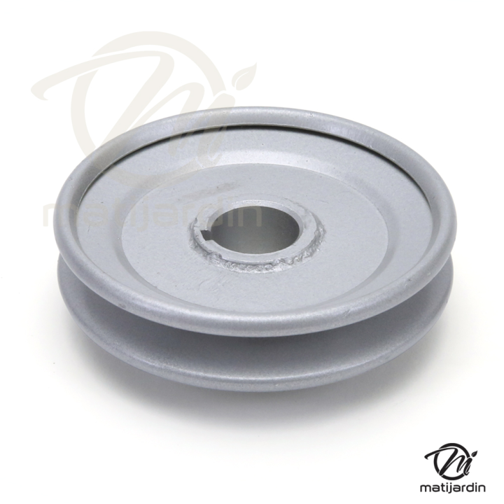 Poulie diam 101 mm larg. 22 mm à gorge type "V" axe 22,2 mm