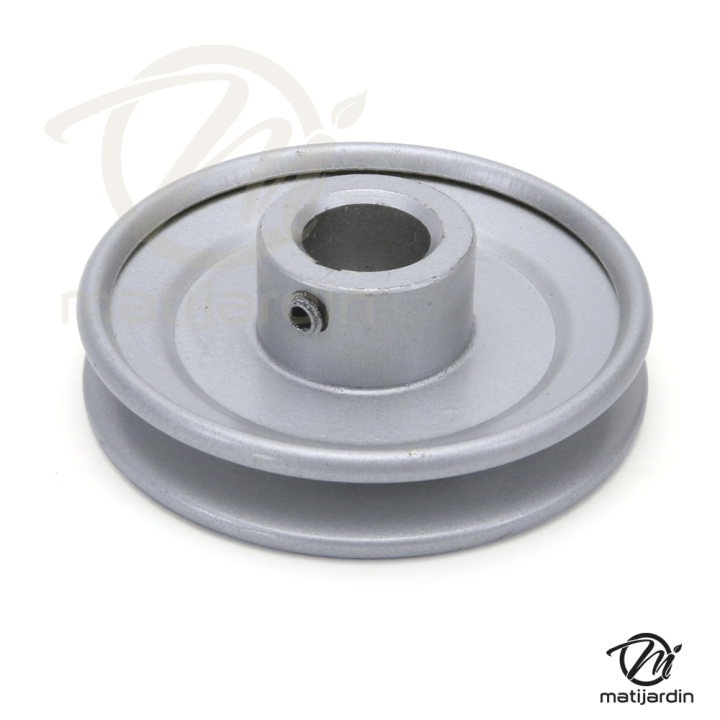 Poulie diam 101 mm larg. 22 mm à gorge type "V" axe 22,2 mm