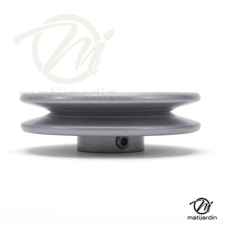 Poulie diam 101 mm larg. 22 mm à gorge type "V" axe 22,2 mm