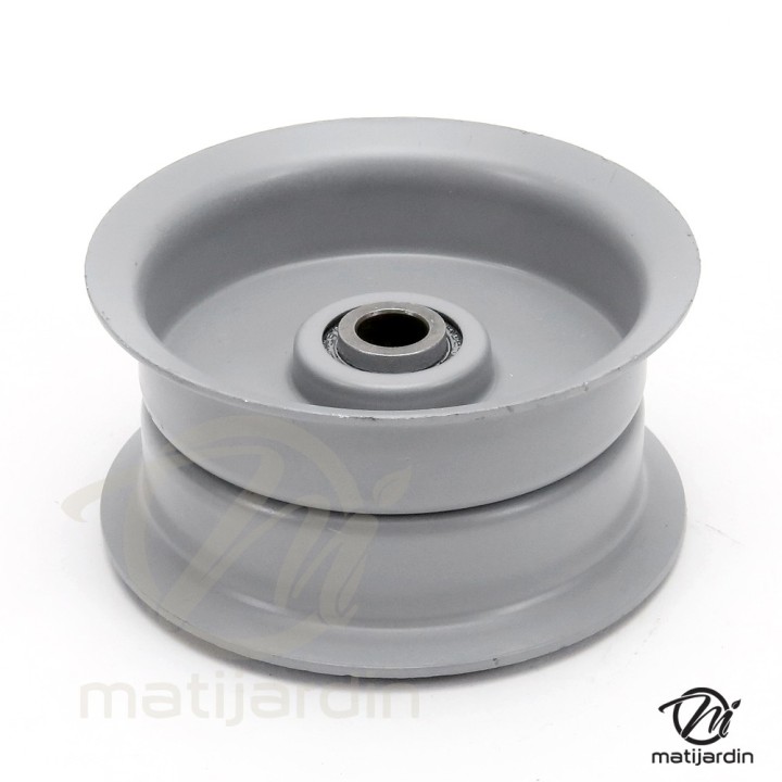 Poulie gorge plate acier sur roulement. Ø 69,5 mm. Diamètre rebord 83 mm