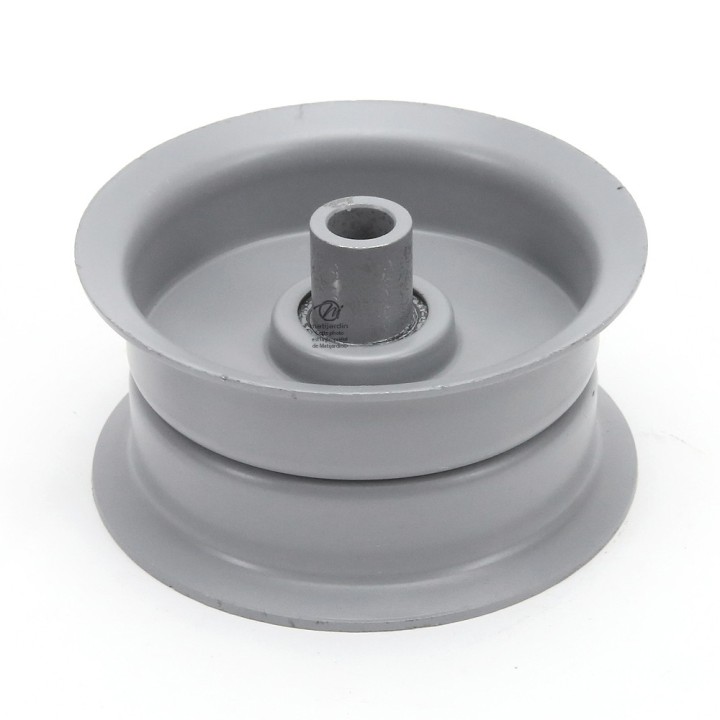 Poulie gorge plate acier sur roulement. Ø 69,5 mm. Diamètre rebord 83 mm