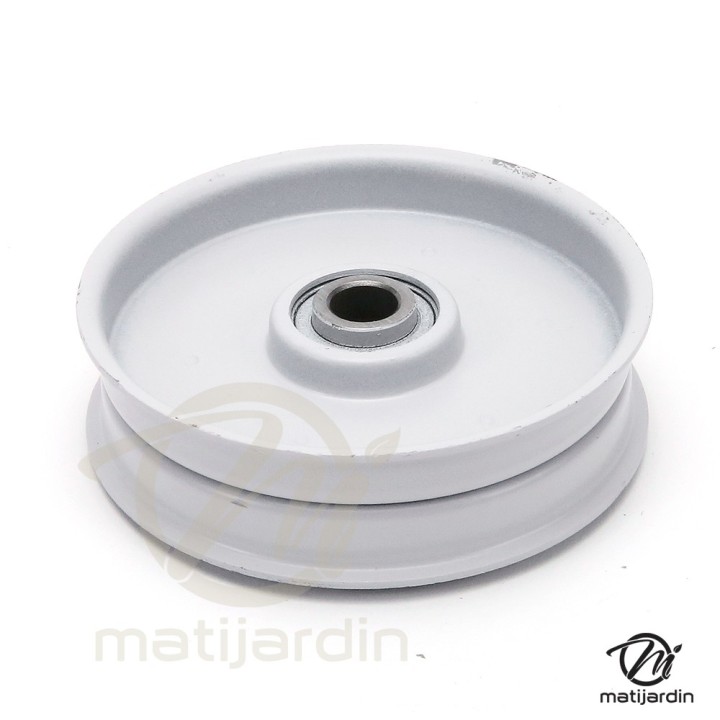 Poulie gorge plate acier sur roulement. Ø 76 mm. Diamètre rebord 81 mm