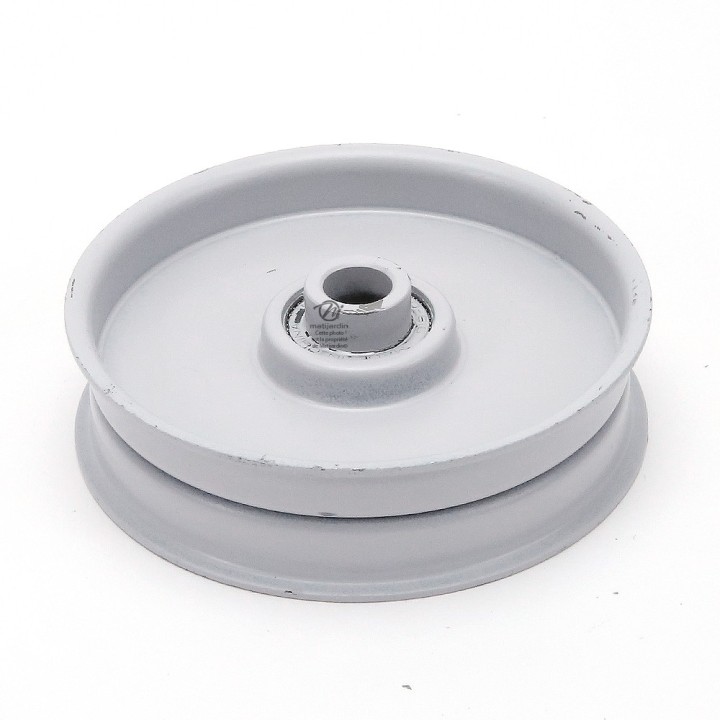 Poulie gorge plate acier sur roulement. Ø 76 mm. Diamètre rebord 81 mm