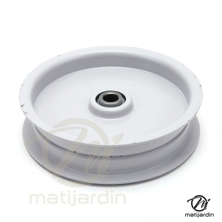 Poulie gorge plate acier sur roulement. Ø 102 mm. Diamètre rebord 115 mm