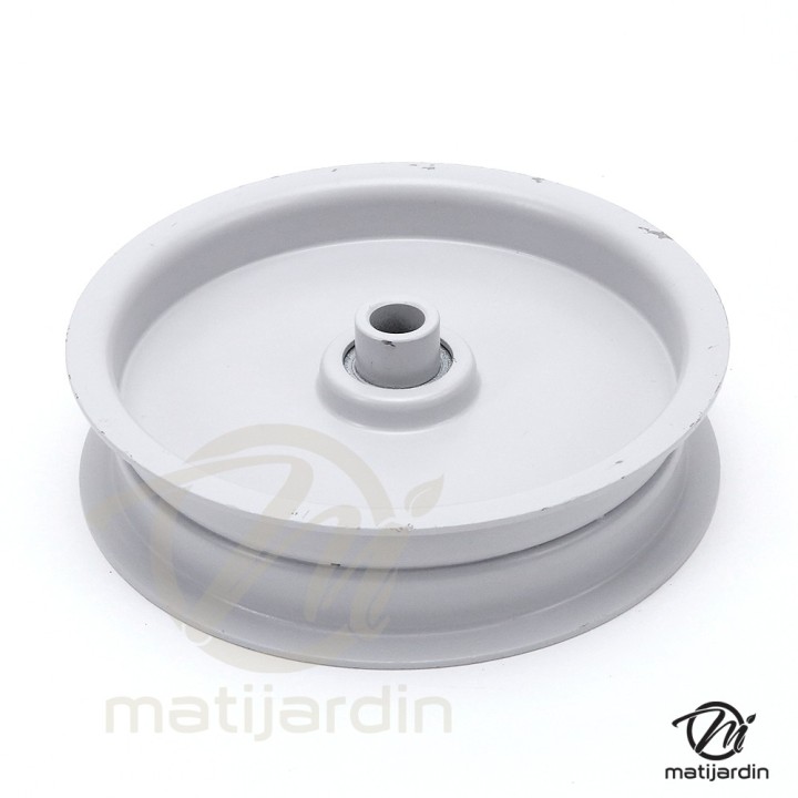 Poulie gorge plate acier sur roulement. Ø 102 mm. Diamètre rebord 115 mm