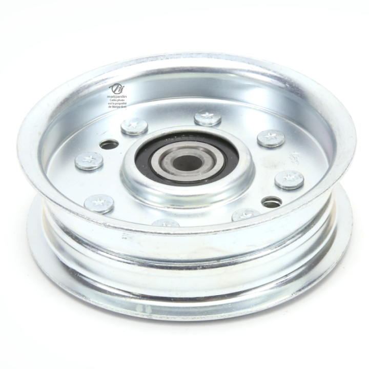 Poulie diam 95 mm larg. 25 mm à gorge type "plate" axe 9,5 mm