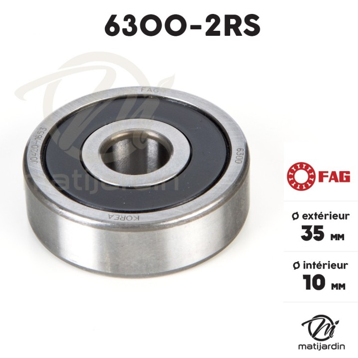 Roulement à billes 6300-2RS. Double étanchéité. Ø 35 mm. FAG