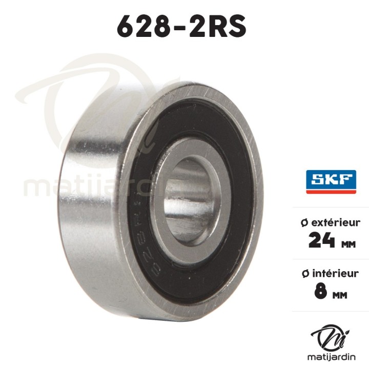 Roulement à billes 628-2RS SKF. Double étanchéité