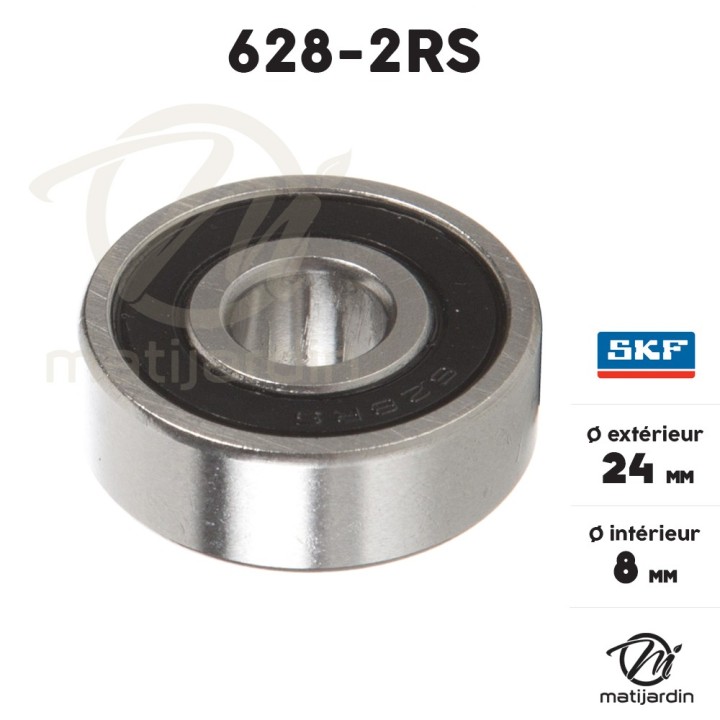 Roulement à billes 628-2RS SKF. Double étanchéité