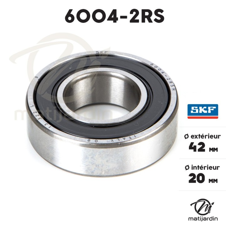 Roulement à billes 6004-2RS. Double étanchéité. Ø 42 mm. SKF