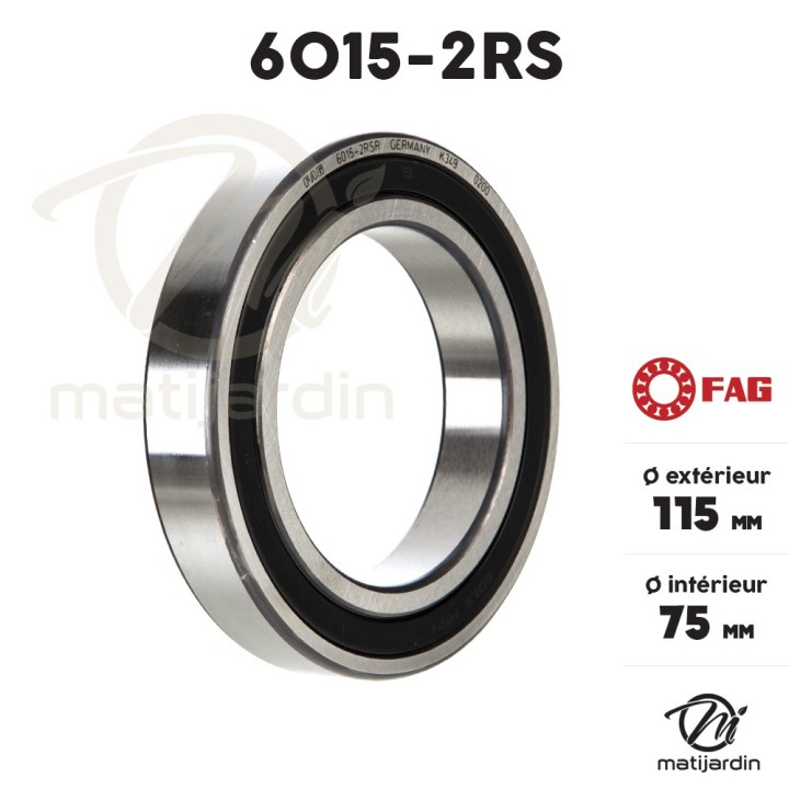 Roulement à billes 6015-2RS. Double étanchéité. Ø 115 mm. FAG