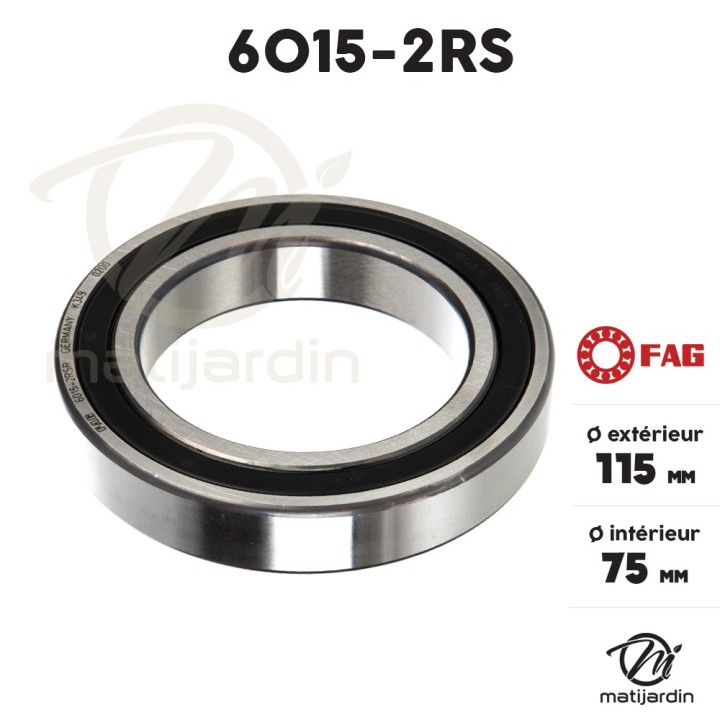 Roulement à billes 6015-2RS. Double étanchéité. Ø 115 mm. FAG