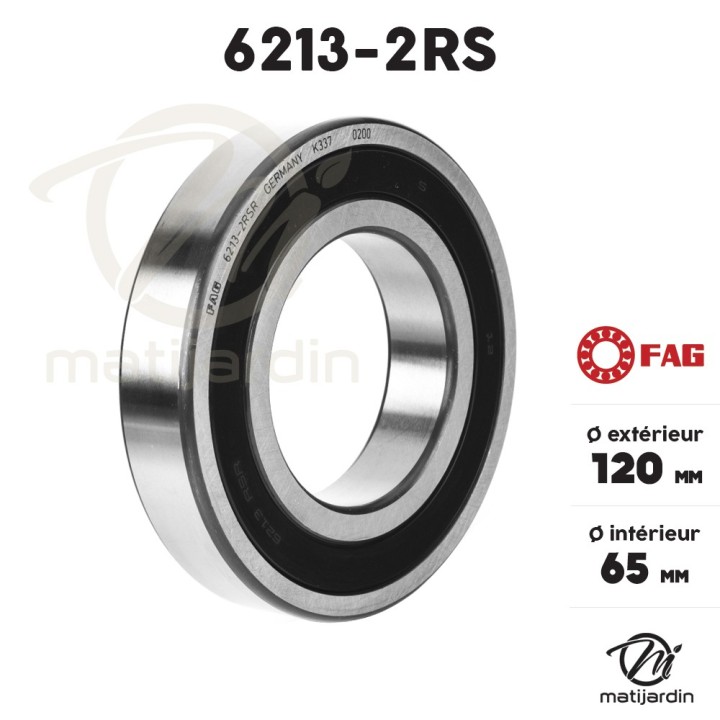 Roulement à billes 6213-2RS. Double étanchéité. Ø 120 mm. FAG