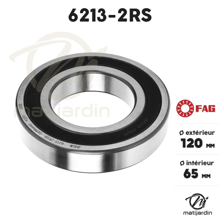 Roulement à billes 6213-2RS. Double étanchéité. Ø 120 mm. FAG