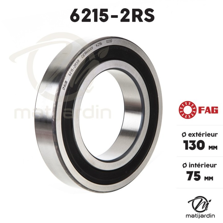 Roulement à billes 6215-2RS. Double étanchéité. Ø 130 mm. FAG