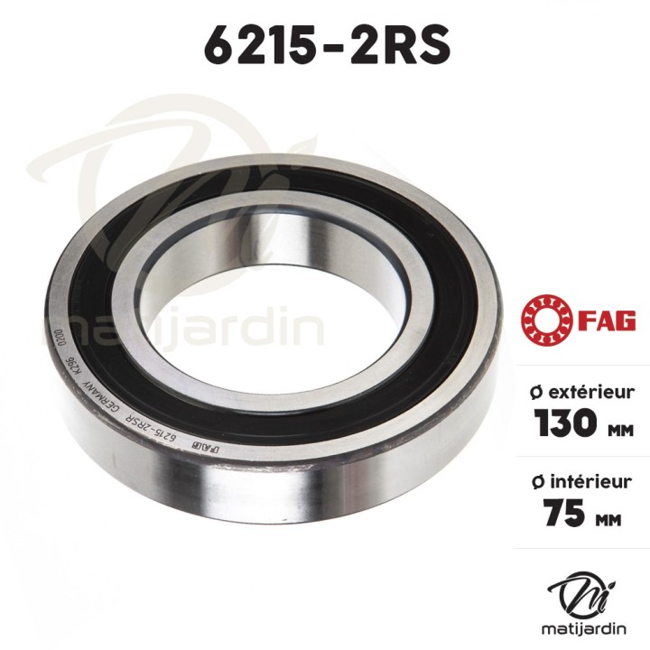 Roulement à billes 6215-2RS. Double étanchéité. Ø 130 mm. FAG