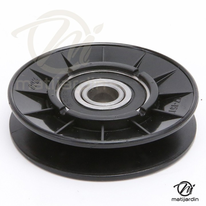 Poulie gorge en V avec roulement renforcée. Ø 77 mm. Largeur 18 mm