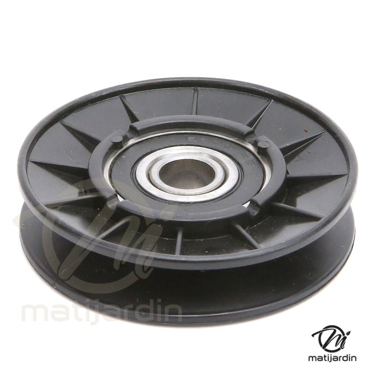 Poulie gorge en V avec roulement renforcée. Ø 77 mm. Largeur 18 mm