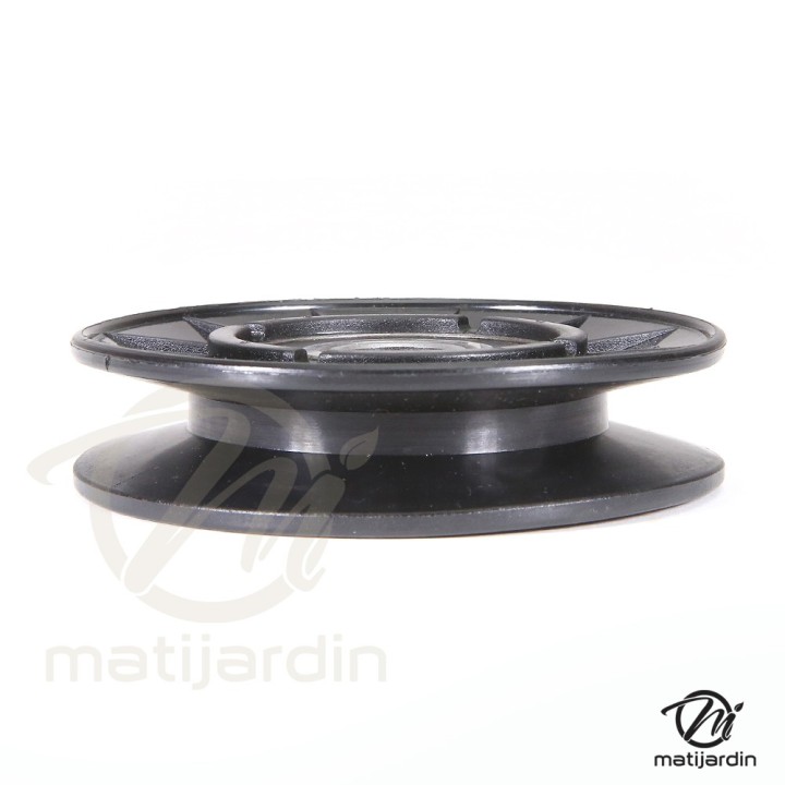 Poulie gorge en V avec roulement renforcée. Ø 77 mm. Largeur 18 mm