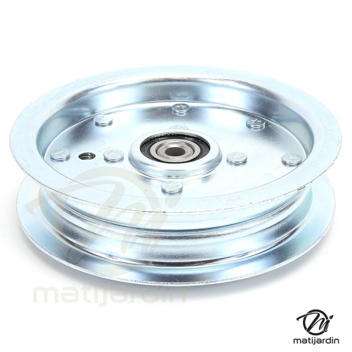 Poulie gorge plate acier avec roulement renforcé. Ø 127 mm. Diamètre rebord 150 mm