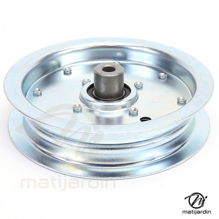 Poulie gorge plate acier avec roulement renforcé. Ø 127 mm. Diamètre rebord 150 mm