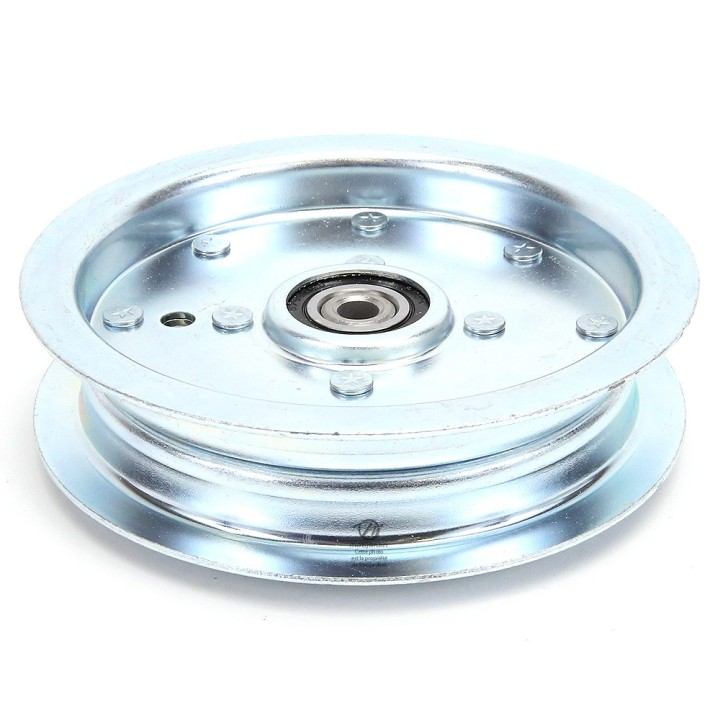 Poulie gorge plate acier avec roulement renforcé. Ø 127 mm. Diamètre rebord 150 mm