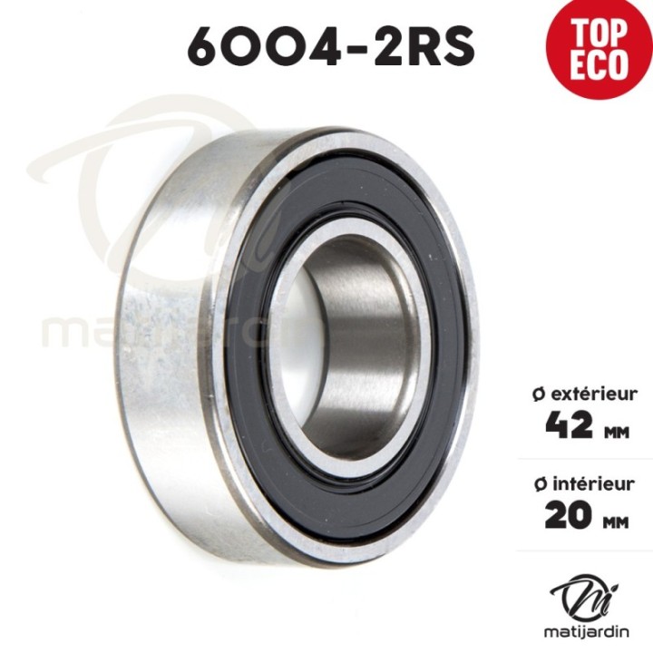 Roulement à billes 6004-2RS. Double étanchéité. Ø 42 mm. 1er Prix