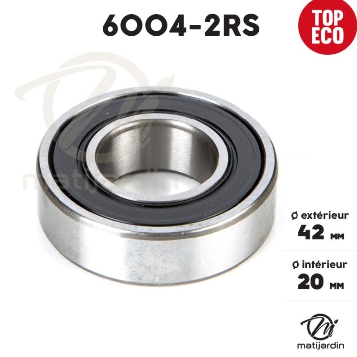 Roulement à billes 6004-2RS. Double étanchéité. Ø 42 mm. 1er Prix
