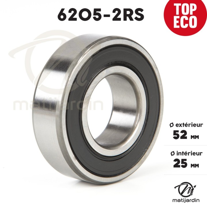 Roulement à billes 6205-2RS. Double étanchéité. Ø 52 mm. 1er Prix