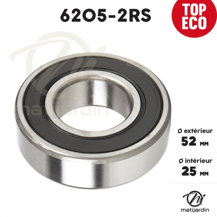 Roulement à billes 6205-2RS. Double étanchéité. Ø 52 mm. 1er Prix
