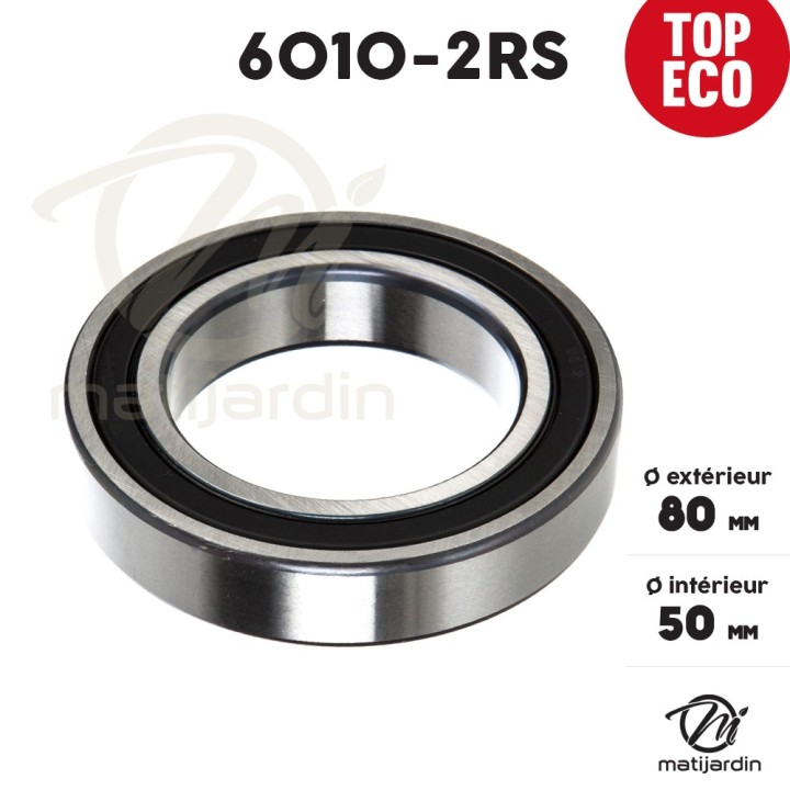 Roulement à billes 6010-2RS. Double étanchéité. Ø 80 mm. 1er Prix