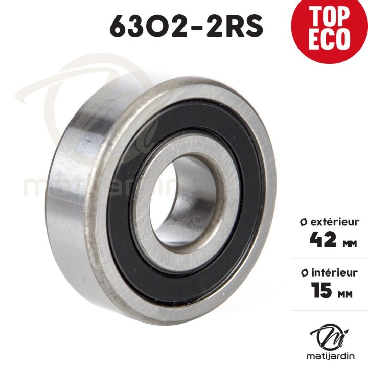 Roulement à billes 6302-2RS. Double étanchéité. Ø 42 mm. 1er Prix