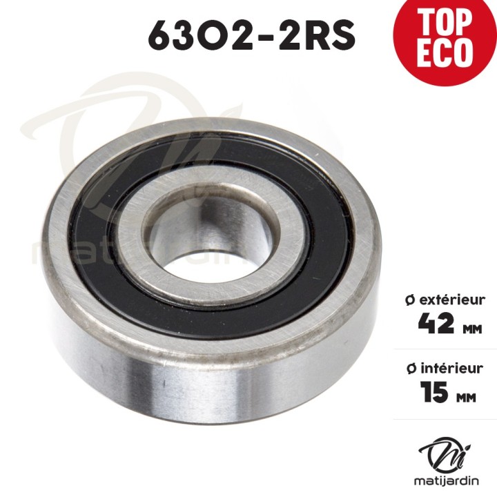 Roulement à billes 6302-2RS. Double étanchéité. Ø 42 mm. 1er Prix