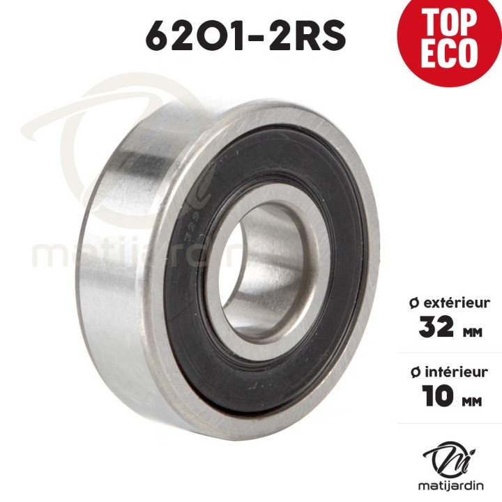 Roulement à billes 6201-2RS. Double étanchéité. Ø 32 mm. 1er Prix