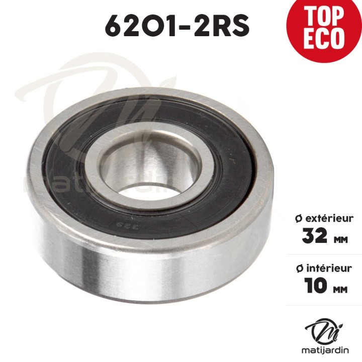 Roulement à billes 6201-2RS. Double étanchéité. Ø 32 mm. 1er Prix