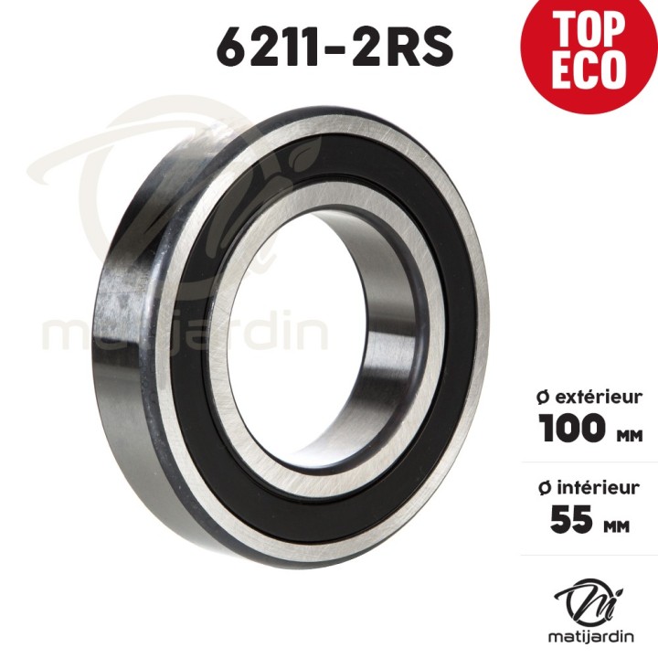 Roulement à billes 6211-2RS. Double étanchéité.  Ø 100 mm. 1er Prix